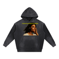 Vintage Washed Frayed Fleece Hoodie