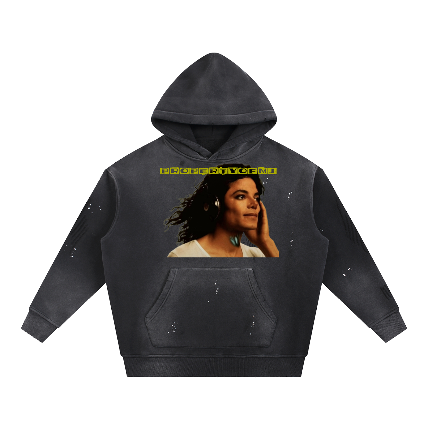 Vintage Washed Frayed Fleece Hoodie
