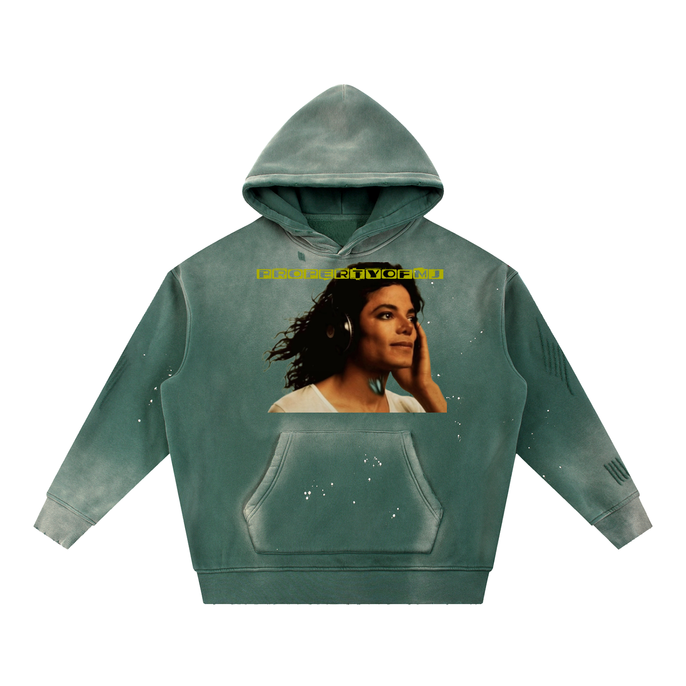 Vintage Washed Frayed Fleece Hoodie