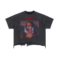 Xvn Vintage Wash Boxy Distressed Hem T-Shirt