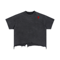 Vintage Wash Boxy Distressed Hem T-Shirt