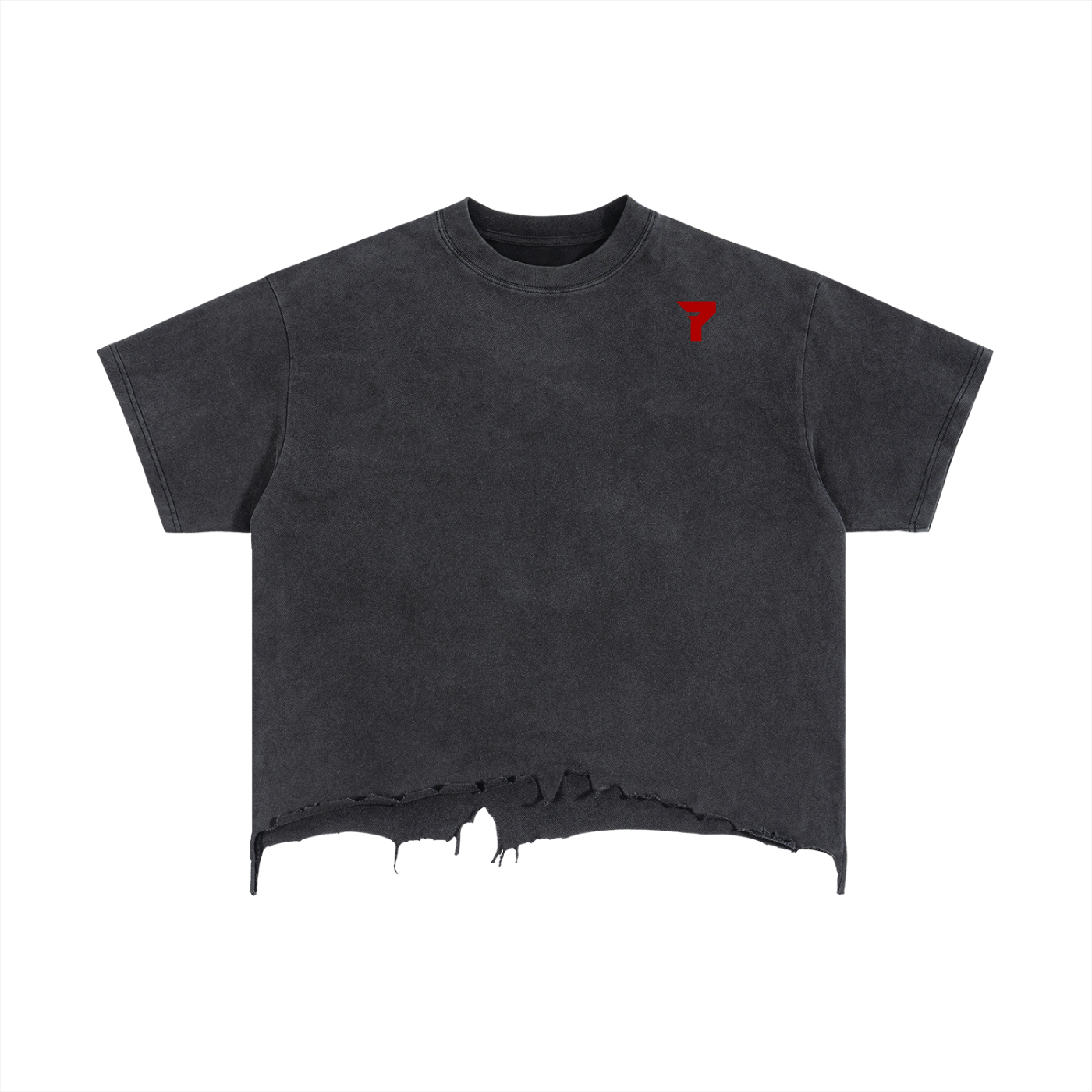 Vintage Wash Boxy Distressed Hem T-Shirt
