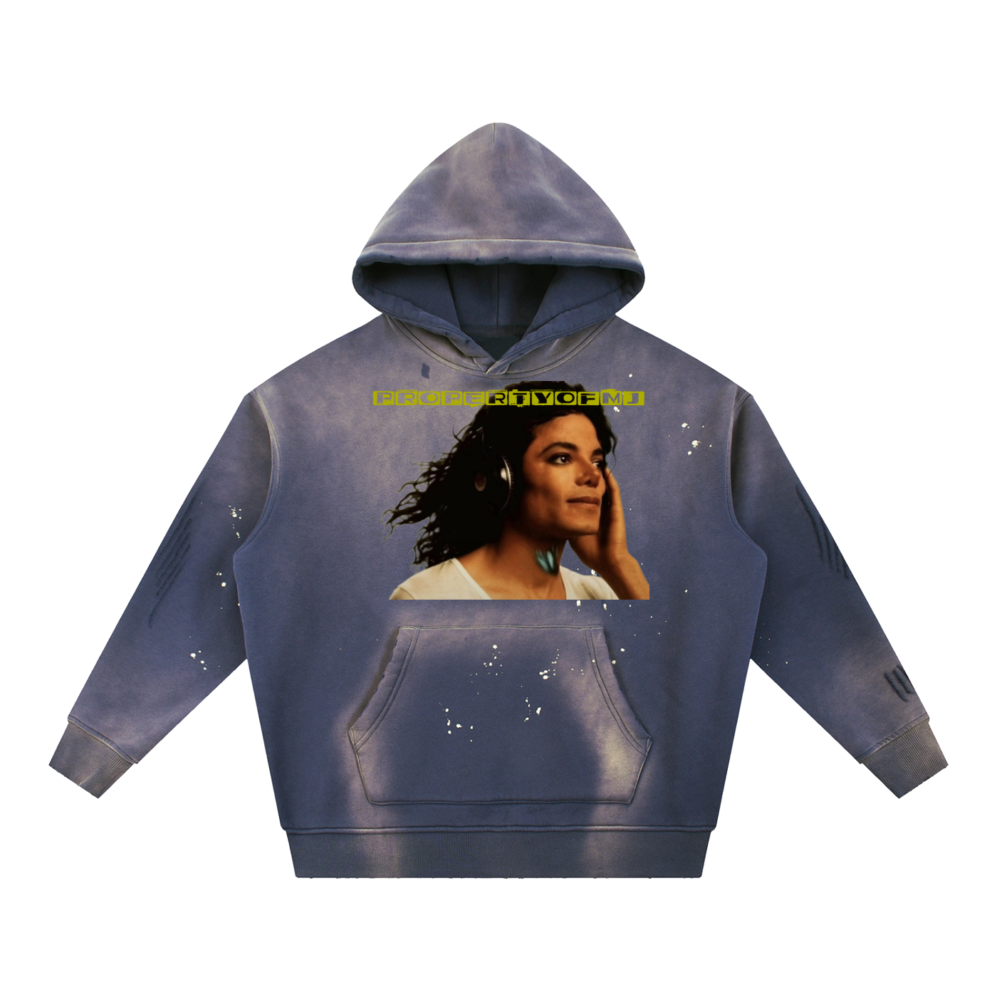 Vintage Washed Frayed Fleece Hoodie