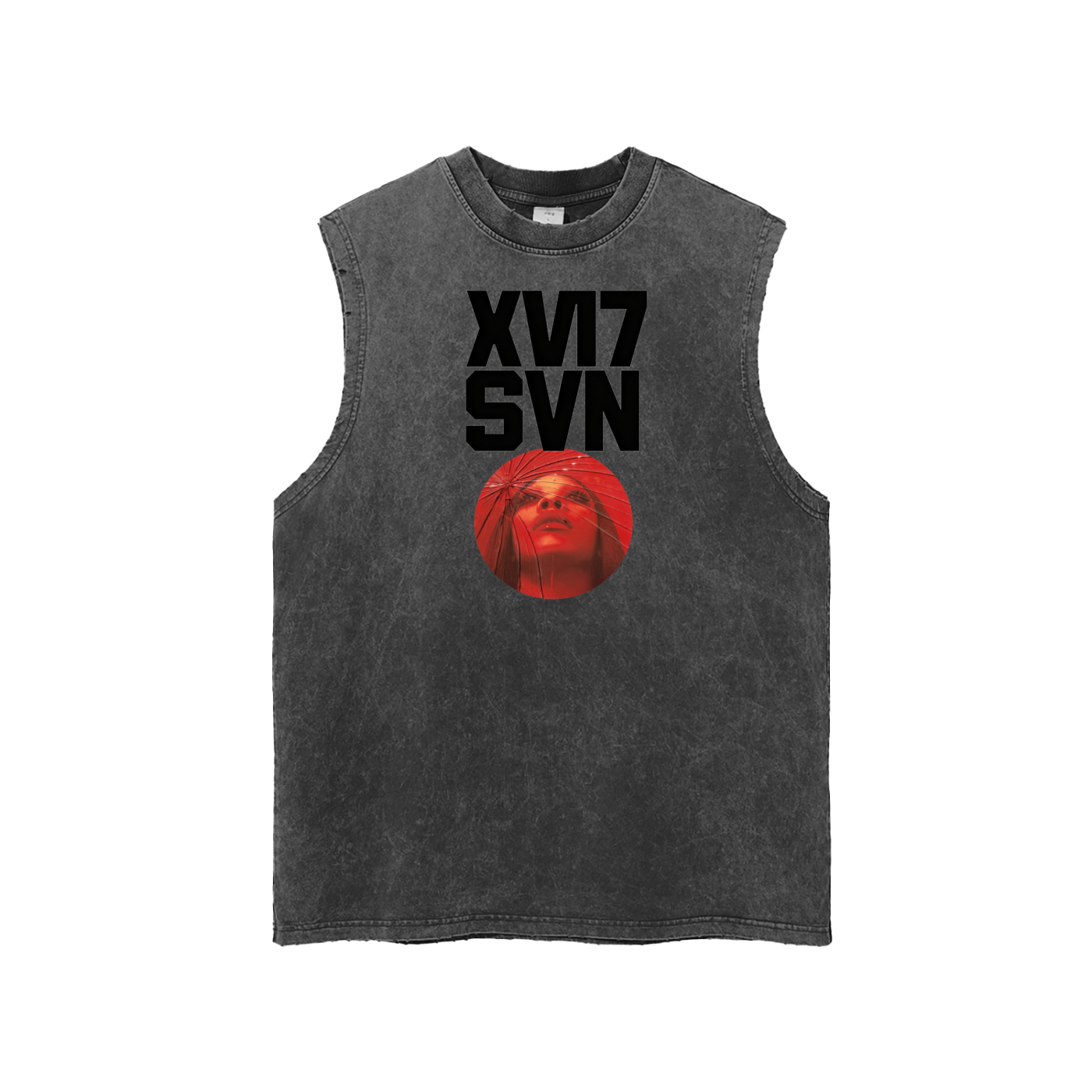 Snow Washed Frayed Hem Tank Top