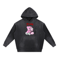 Vintage Washed Frayed Fleece Hoodie