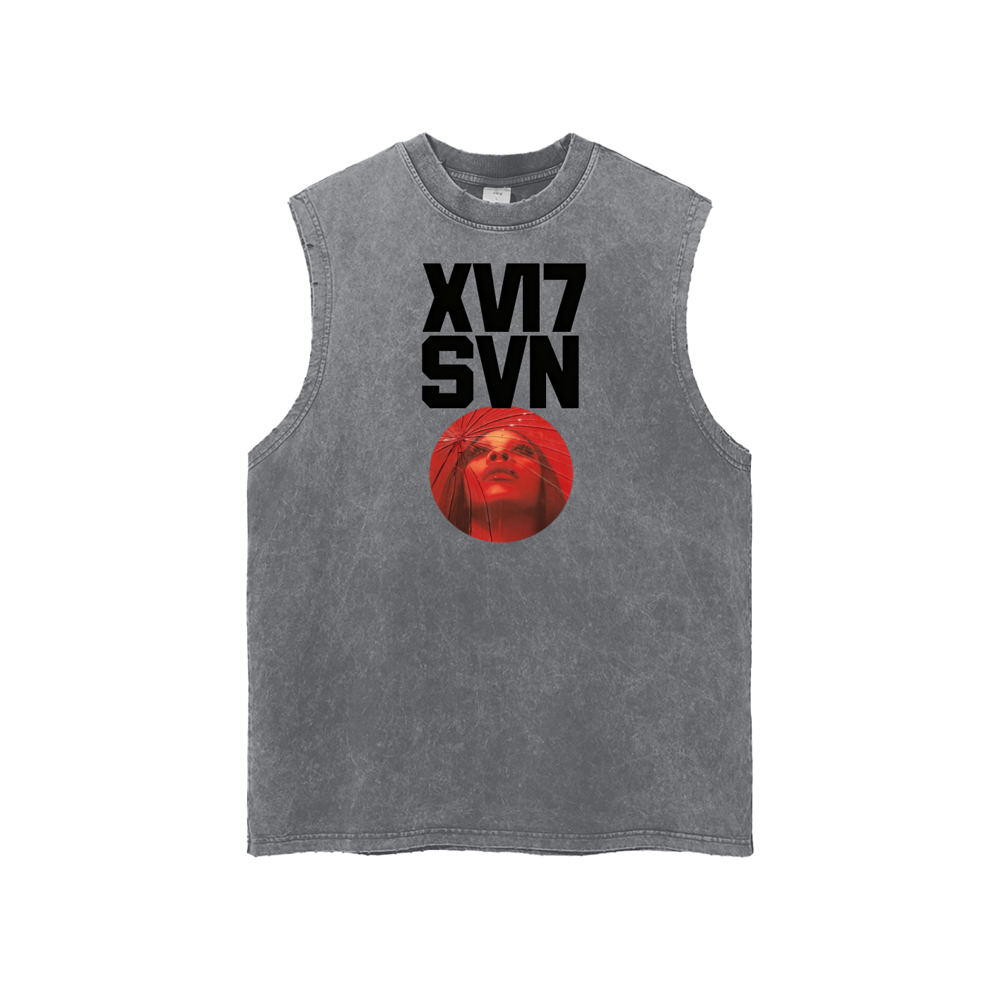 Snow Washed Frayed Hem Tank Top