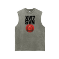 Snow Washed Frayed Hem Tank Top