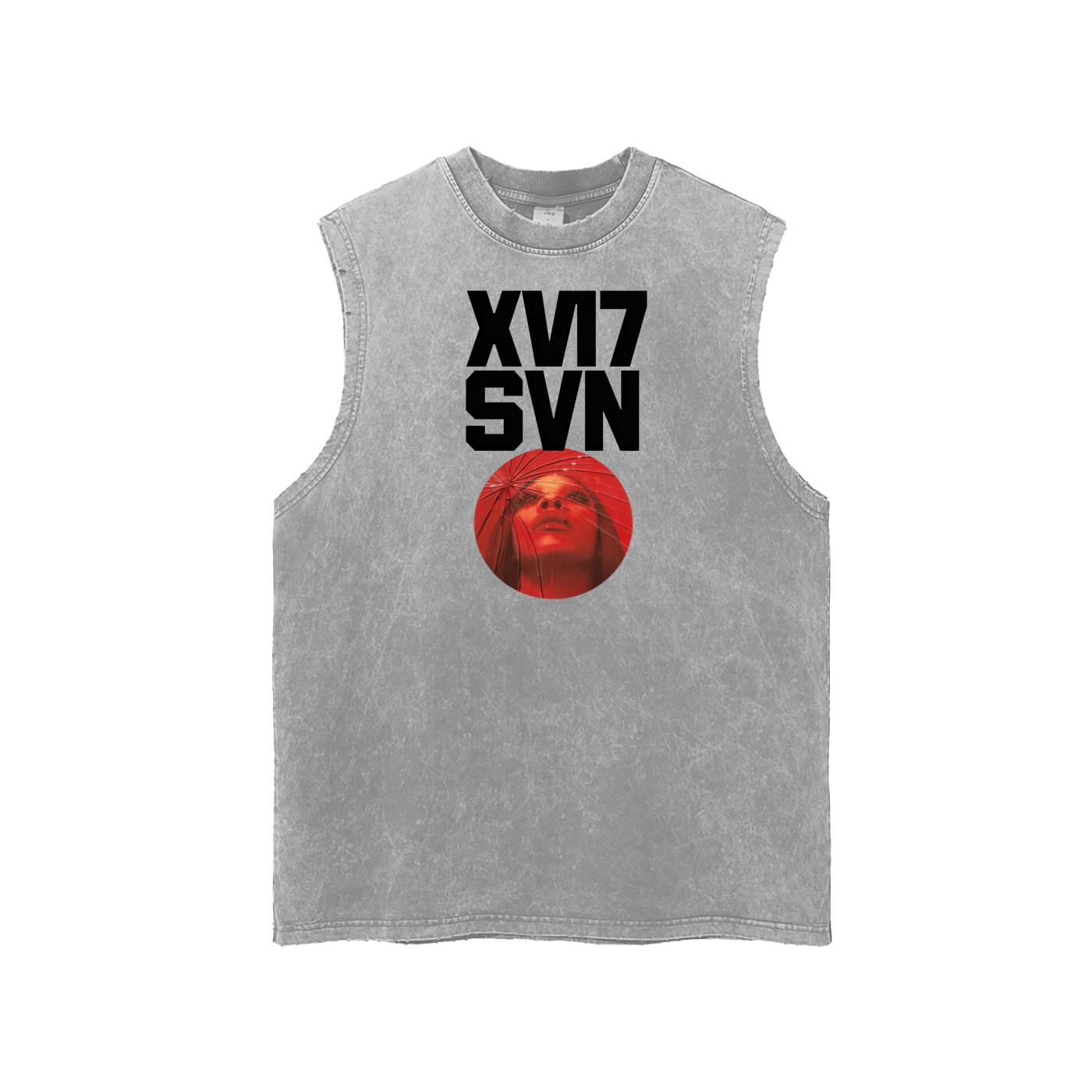 Snow Washed Frayed Hem Tank Top
