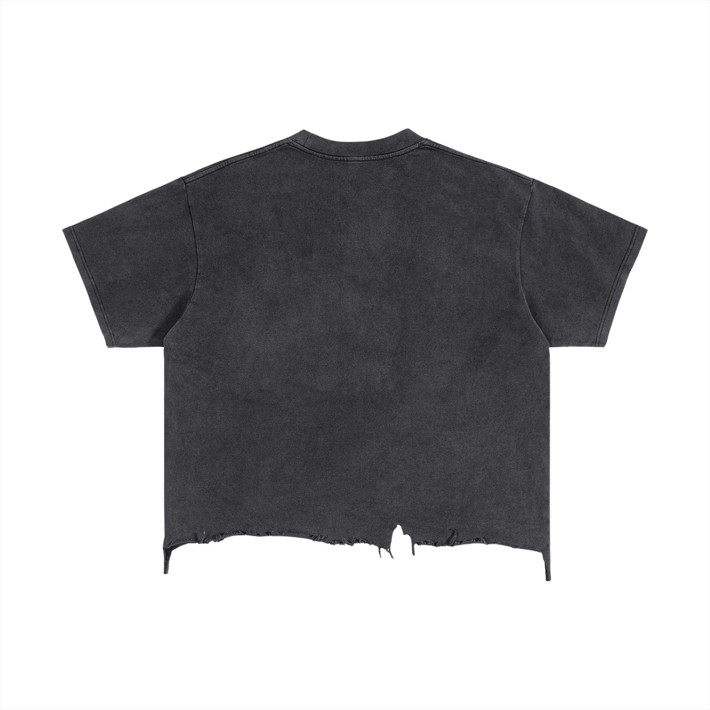 Xvn Vintage Wash Boxy Distressed Hem T-Shirt