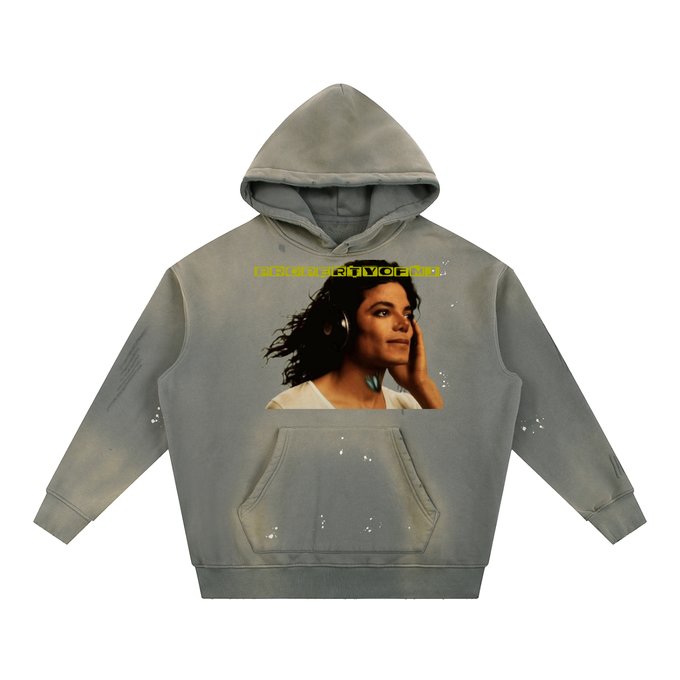 Vintage Washed Frayed Fleece Hoodie